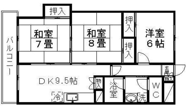 双葉ケ丘グリーンハイツの物件間取画像